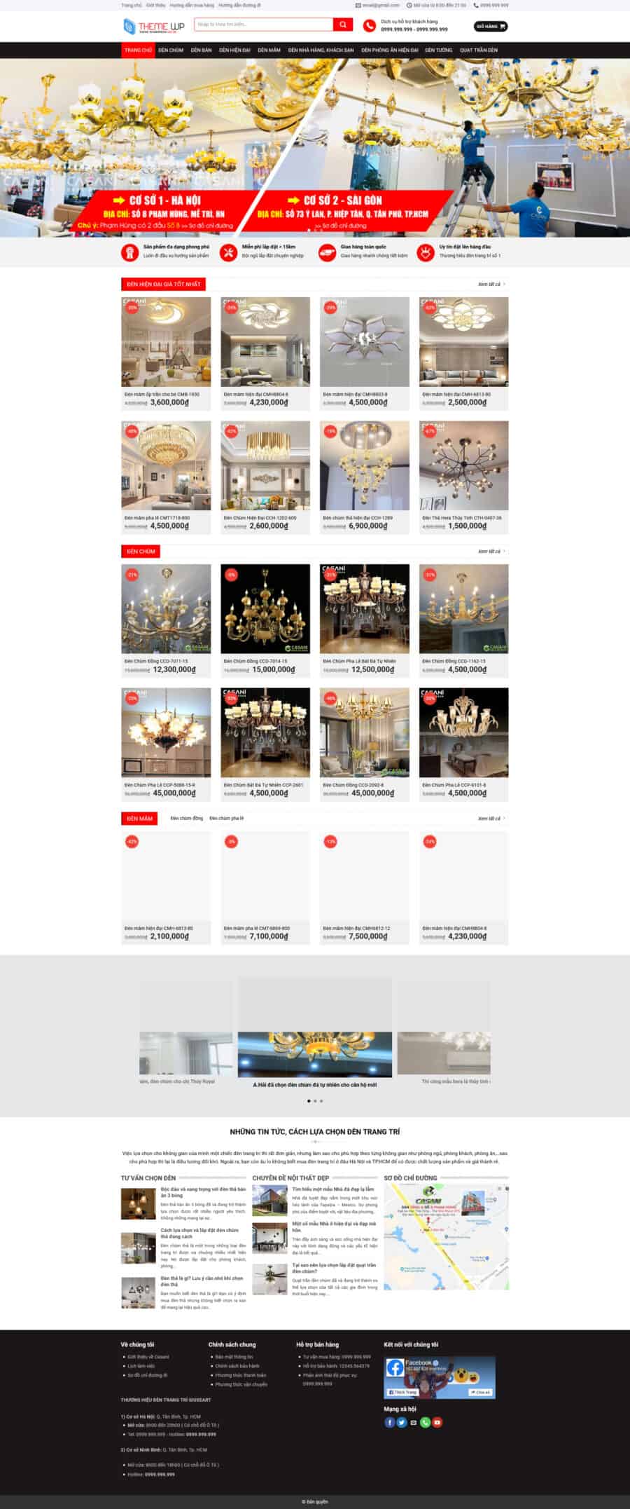 Theme wordpress bán đèn chùm đẹp