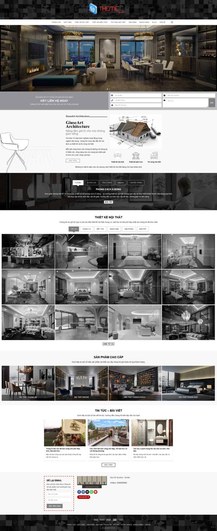 Theme wordpress kiến trúc nội thất 02