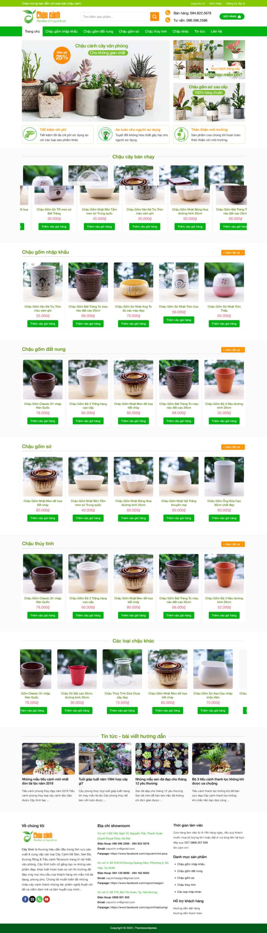 Theme wordpress bán chậu cây