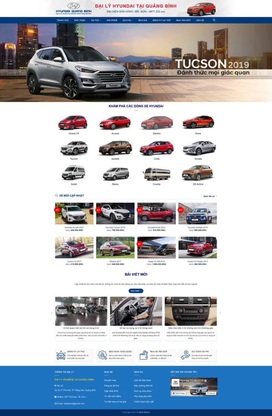 Theme wordpress bán ô tô hyundai 3