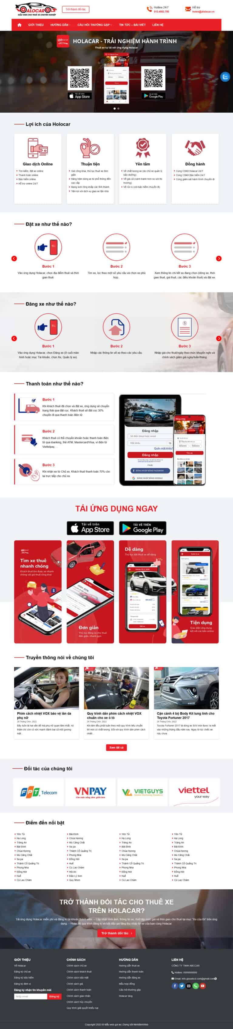 Theme wordpress dịch vụ taxi 1