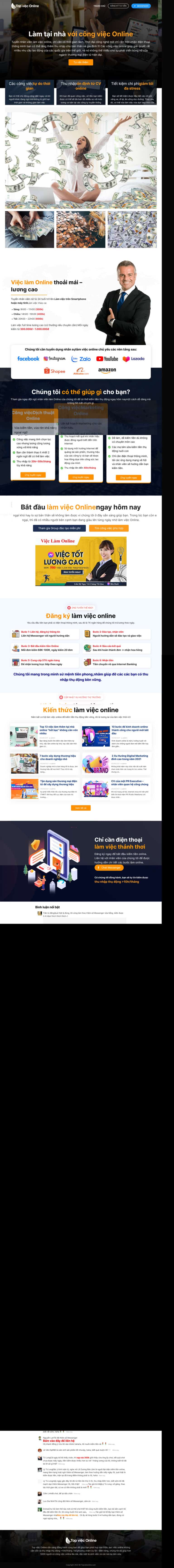 Theme wordpress lading pape top việc