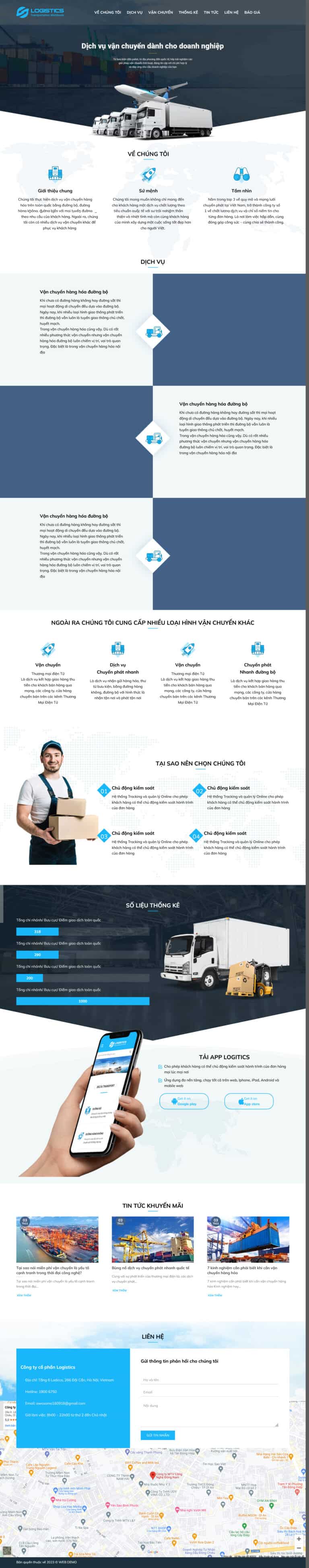 Theme wordpress dịch vụ vận chuyển 2